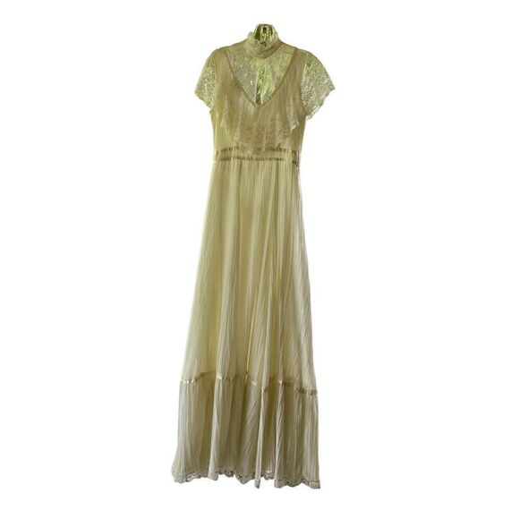 Roberta California Vintage Boho Prairie Cottagecore off white maxi dress - Picture 1 of 15